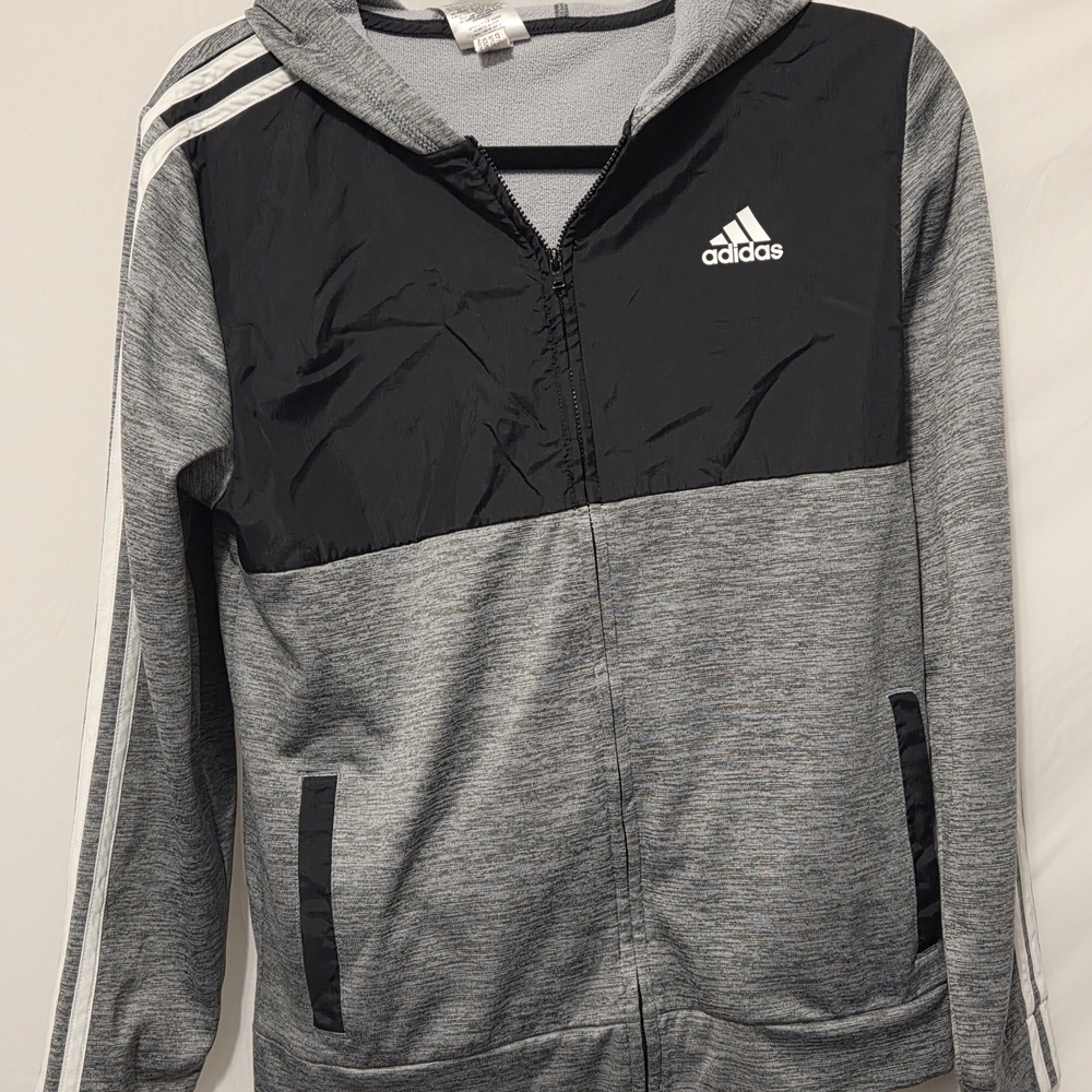 Adidas Two-Tone Black and Gray Hoodie